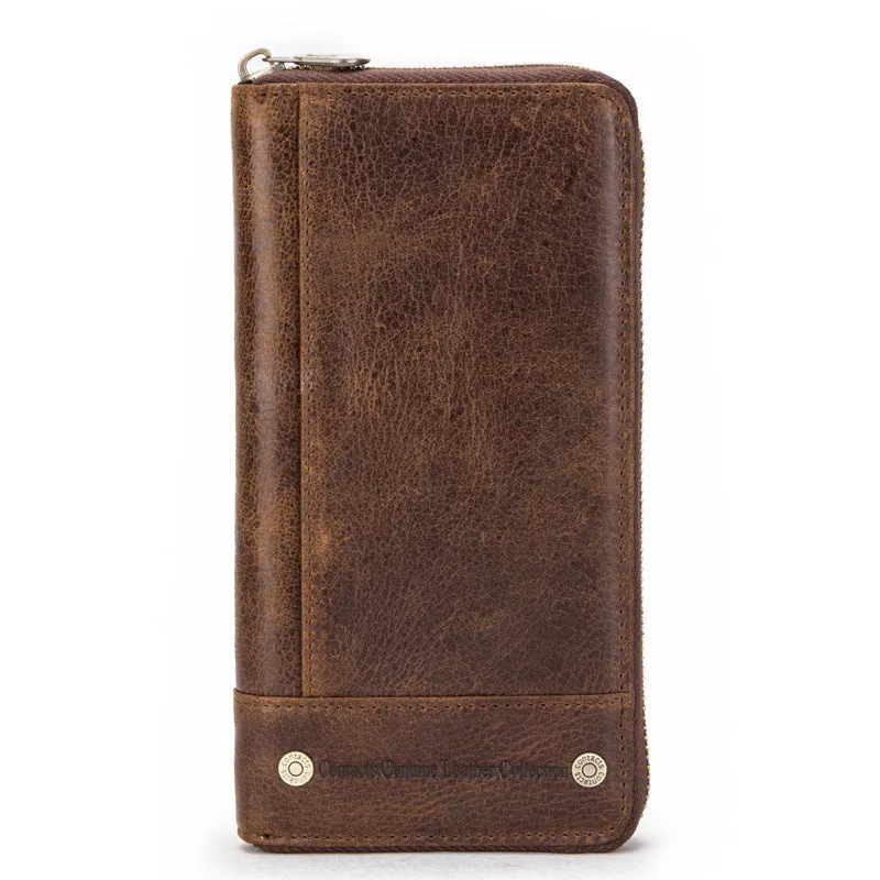 Men's Black Angel Retro Crazy Horse Leather Men's Wallets