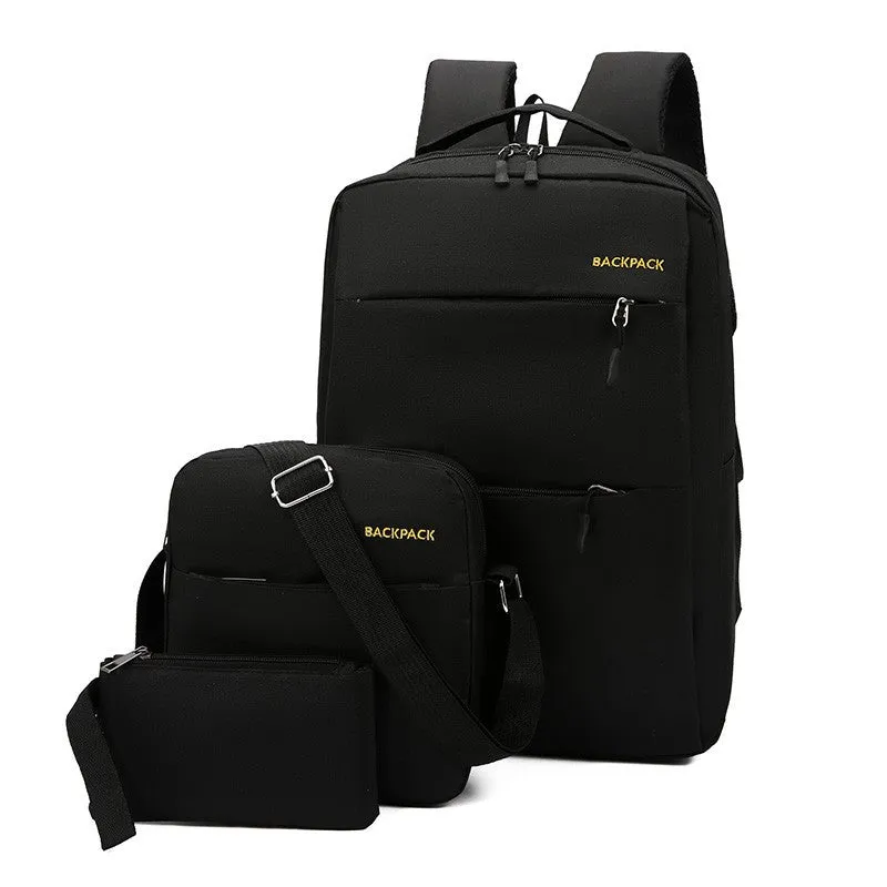 Men's Business Fixed Leisure Fashion Three-piece Set Backpacks