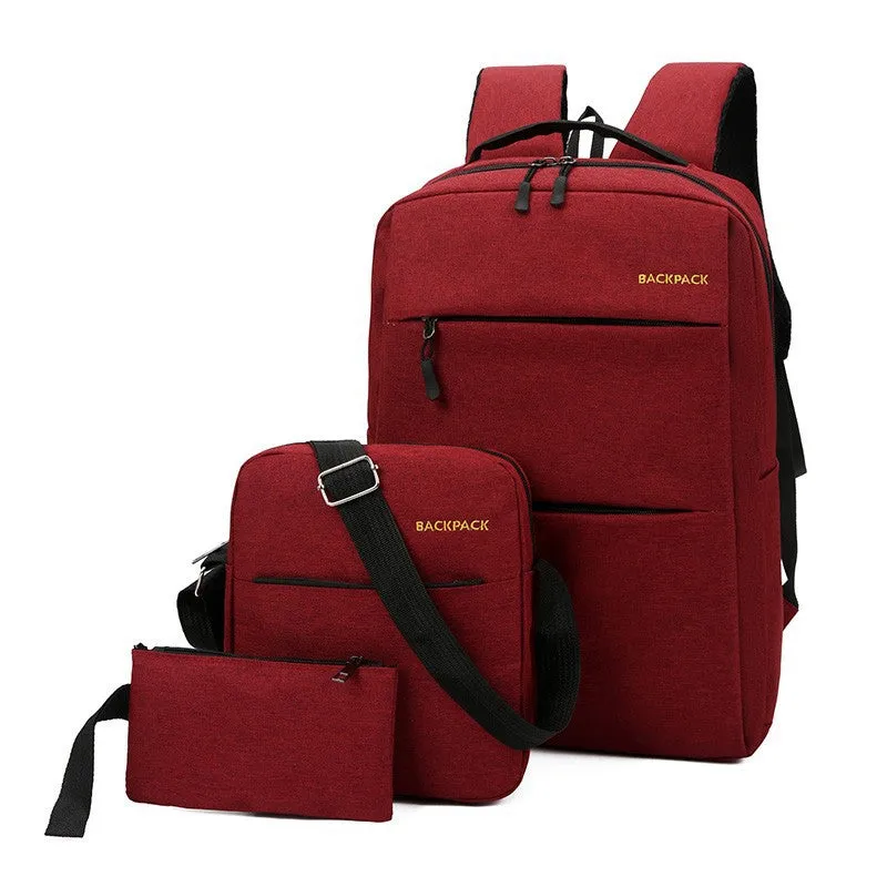 Men's Business Fixed Leisure Fashion Three-piece Set Backpacks