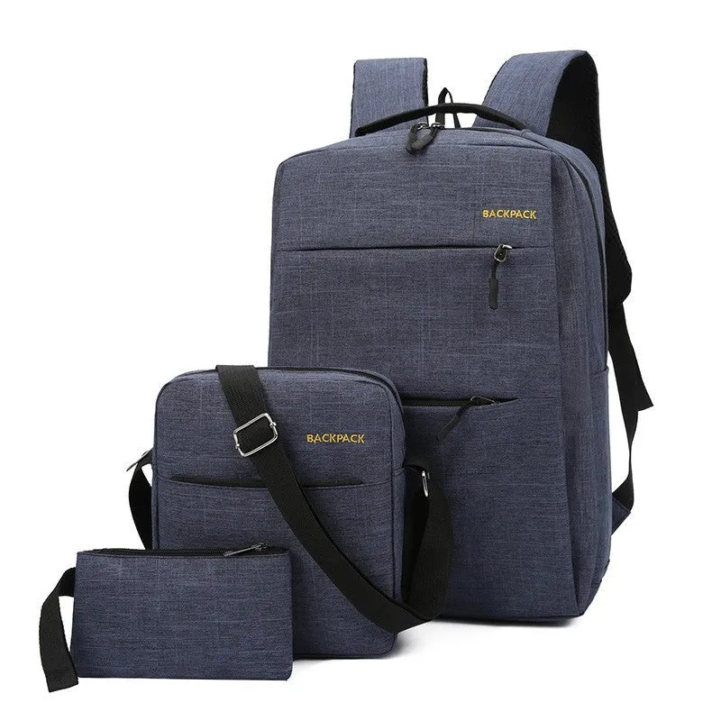 Men's Business Fixed Leisure Fashion Three-piece Set Backpacks