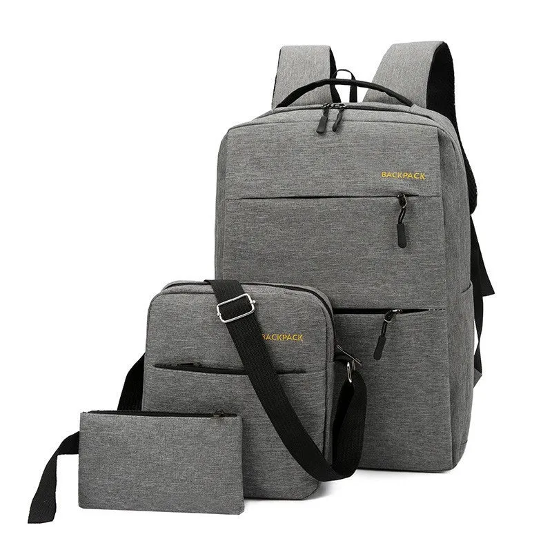 Men's Business Fixed Leisure Fashion Three-piece Set Backpacks