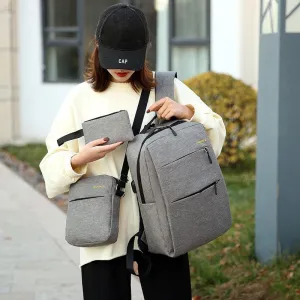 Men's Business Fixed Leisure Fashion Three-piece Set Backpacks