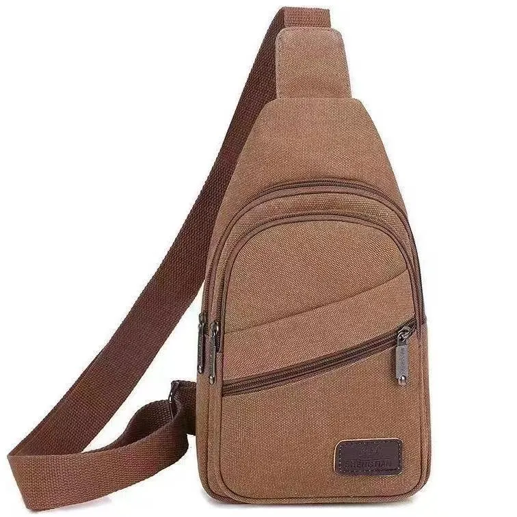 Men's Canvas Leisure Tide Large Capacity Men's Chest Bags