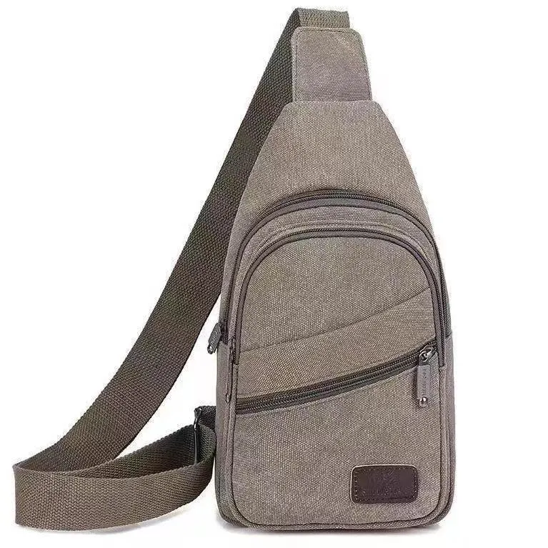 Men's Canvas Leisure Tide Large Capacity Men's Chest Bags