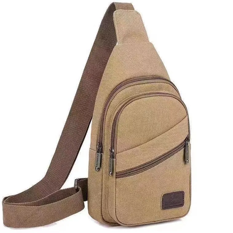 Men's Canvas Leisure Tide Large Capacity Men's Chest Bags