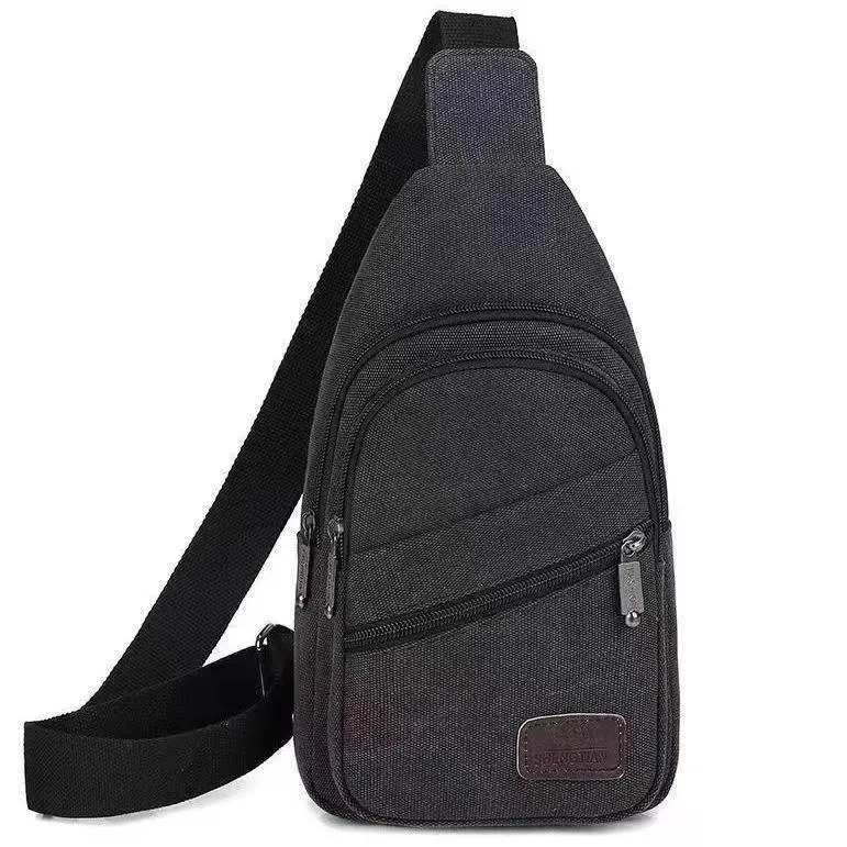 Men's Canvas Leisure Tide Large Capacity Men's Chest Bags