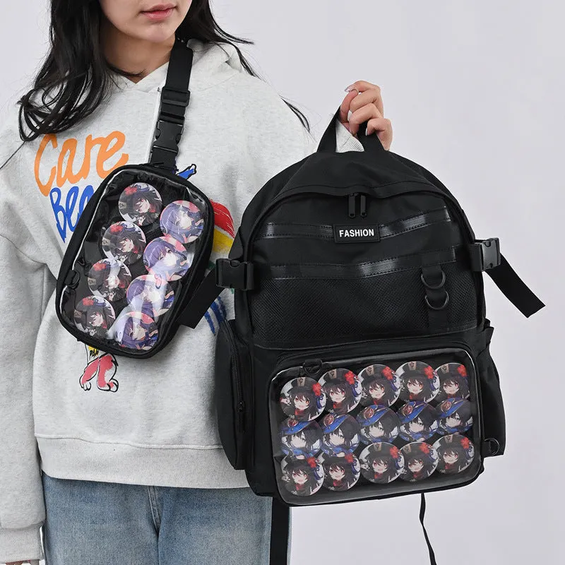 Men's Cartoon Female College Junior High Design Backpacks