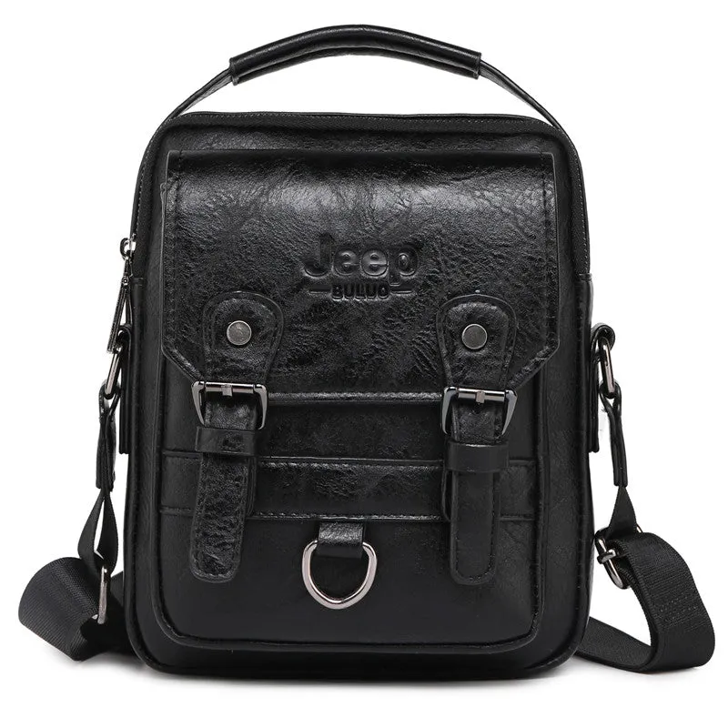 Men's Cross-body Multi-function Large Capacity Split Leather Bag