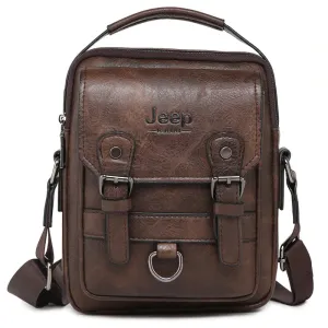 Men's Cross-body Multi-function Large Capacity Split Leather Bag