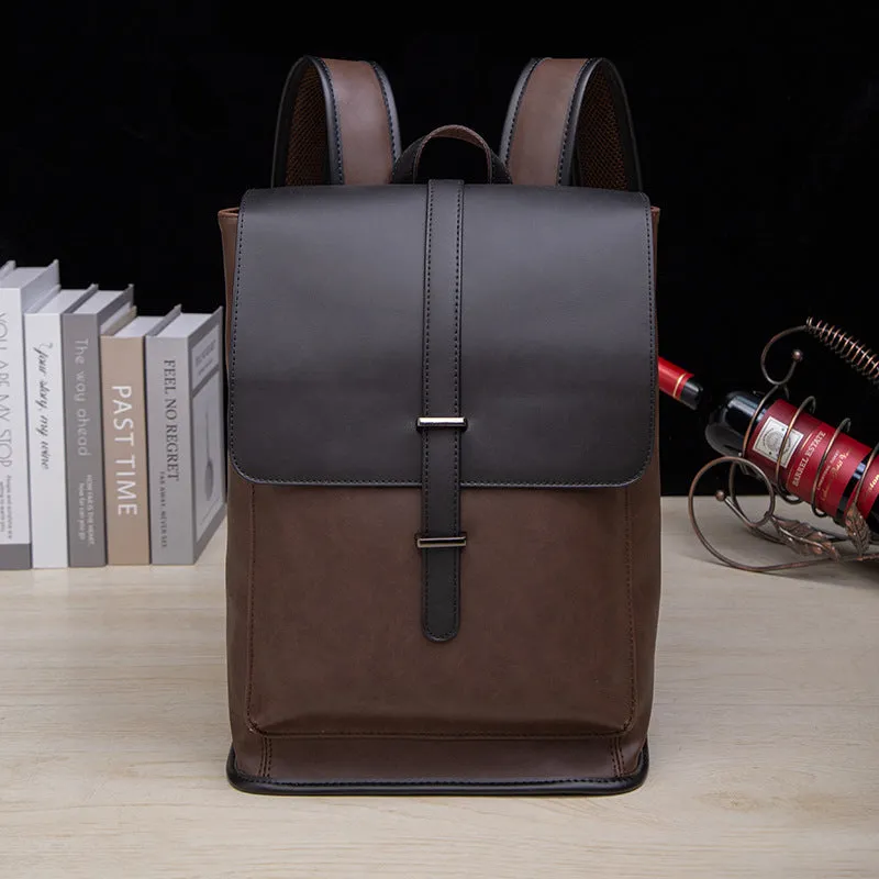 Men's Korean Large Capacity Trendy Crazy Horse Backpacks