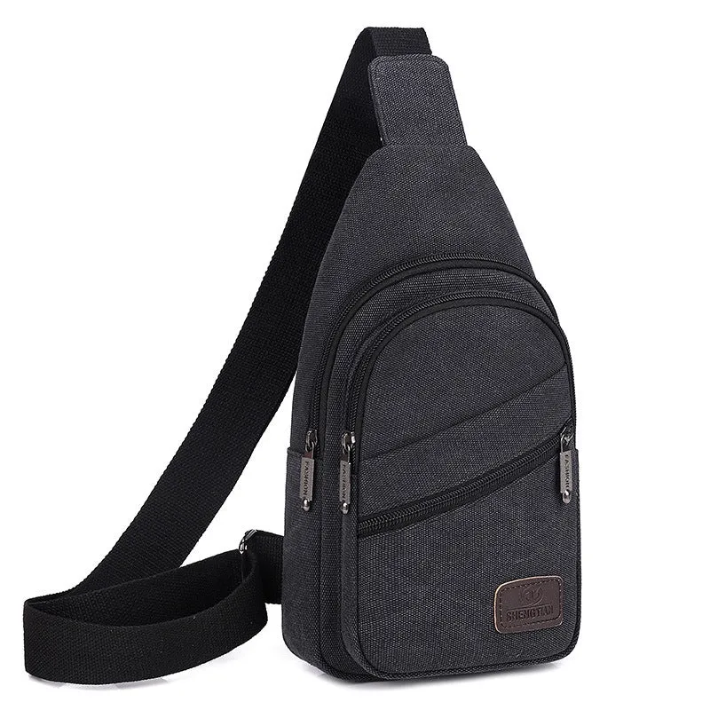 Men's Korean Style Versatile Large Capacity Canvas Men's Chest Bags