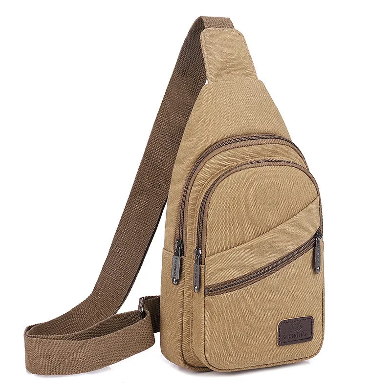 Men's Korean Style Versatile Large Capacity Canvas Men's Chest Bags