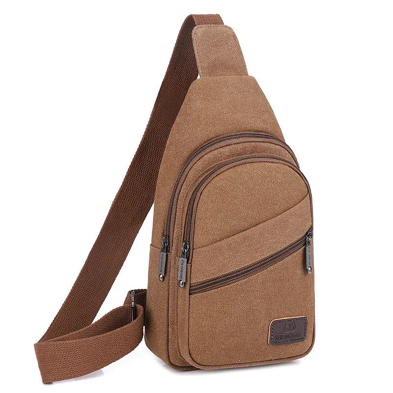 Men's Korean Style Versatile Large Capacity Canvas Men's Chest Bags