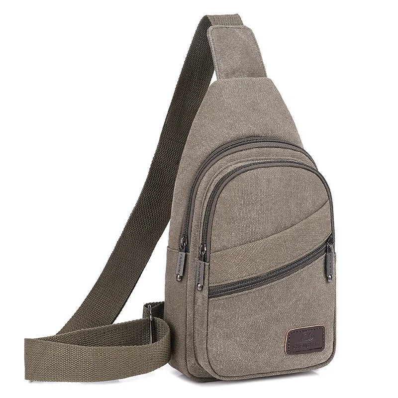 Men's Korean Style Versatile Large Capacity Canvas Men's Chest Bags