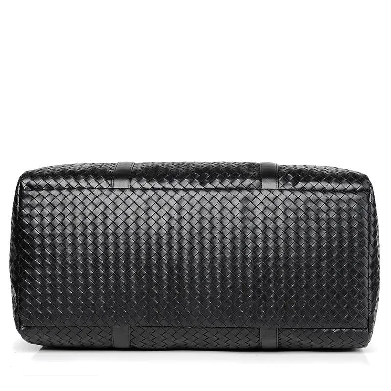 Men's Large Capacity Short-distance Plaid Woven Travel Bags