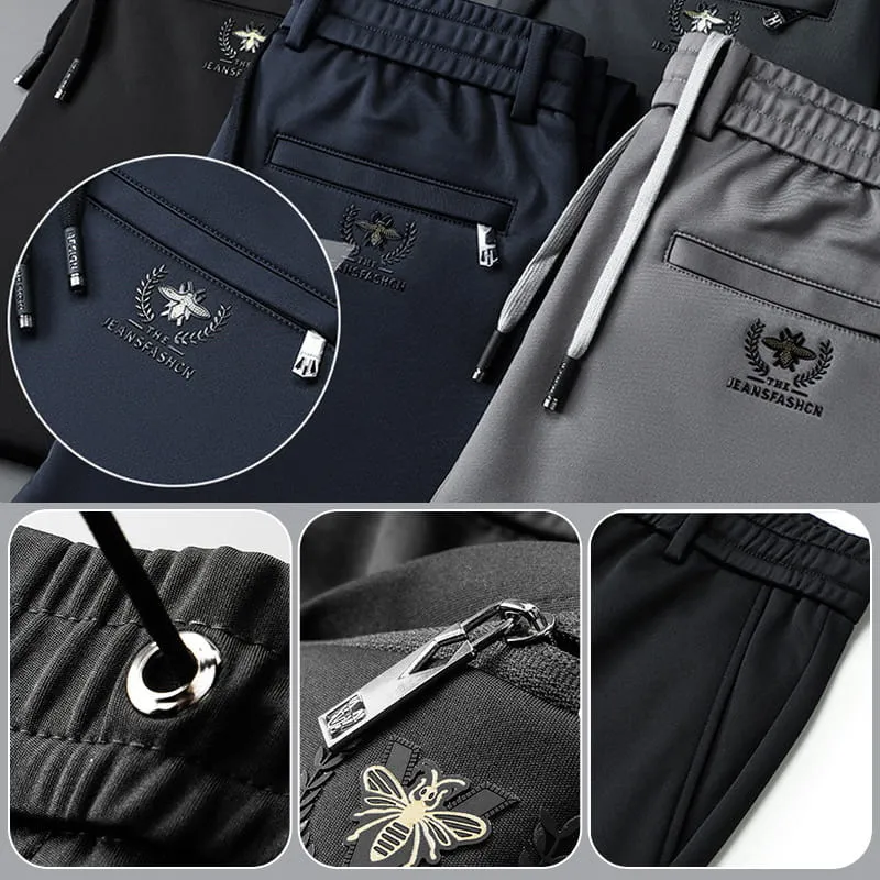 Men's Non-iron Mercerised Stretch Cotton Breathable Casual Sweatpants