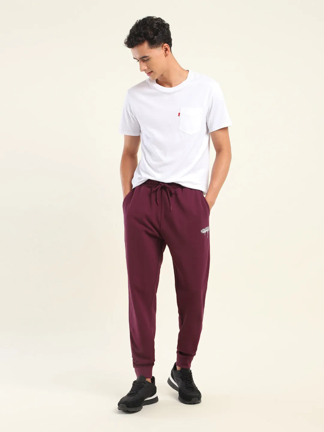 Men's Regular Fit Red Joggers