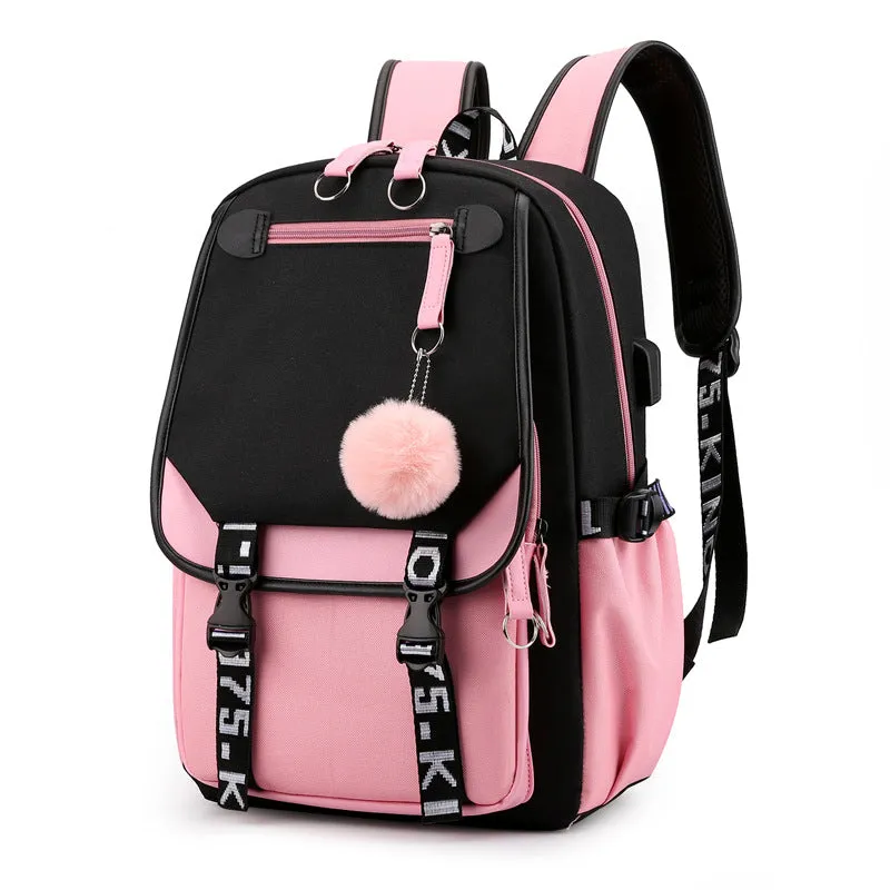 Men's Thermal Transfer Oxford Cloth Trendy Large Backpacks