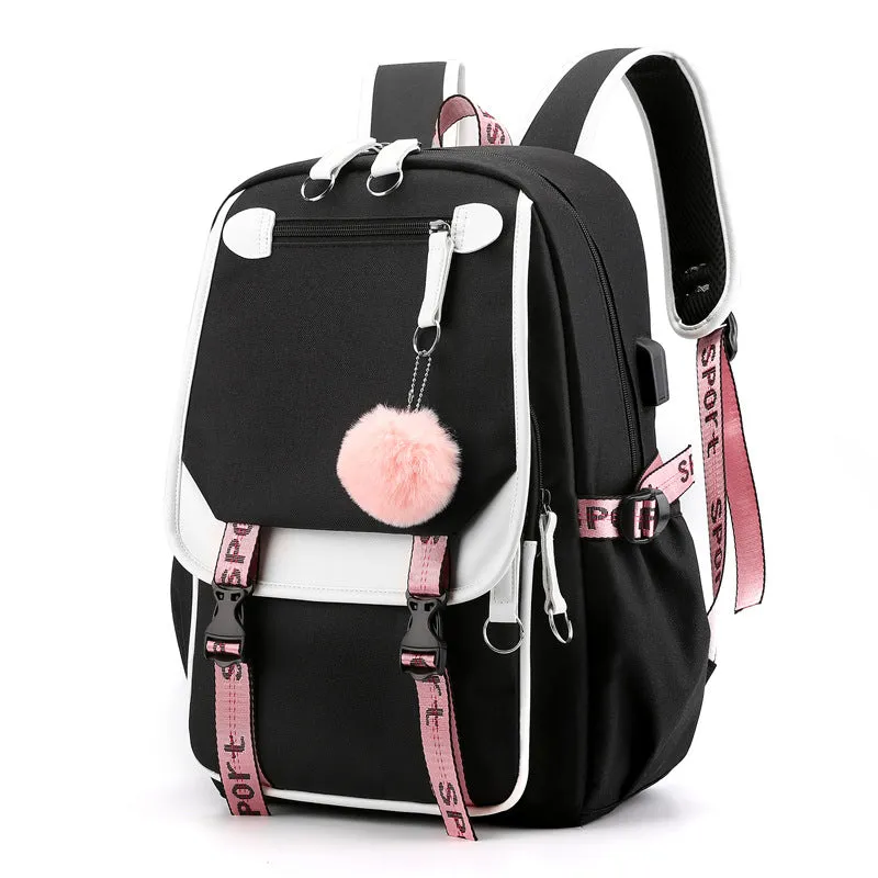 Men's Thermal Transfer Oxford Cloth Trendy Large Backpacks