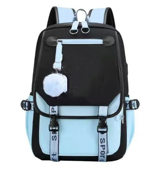 Men's Thermal Transfer Oxford Cloth Trendy Large Backpacks