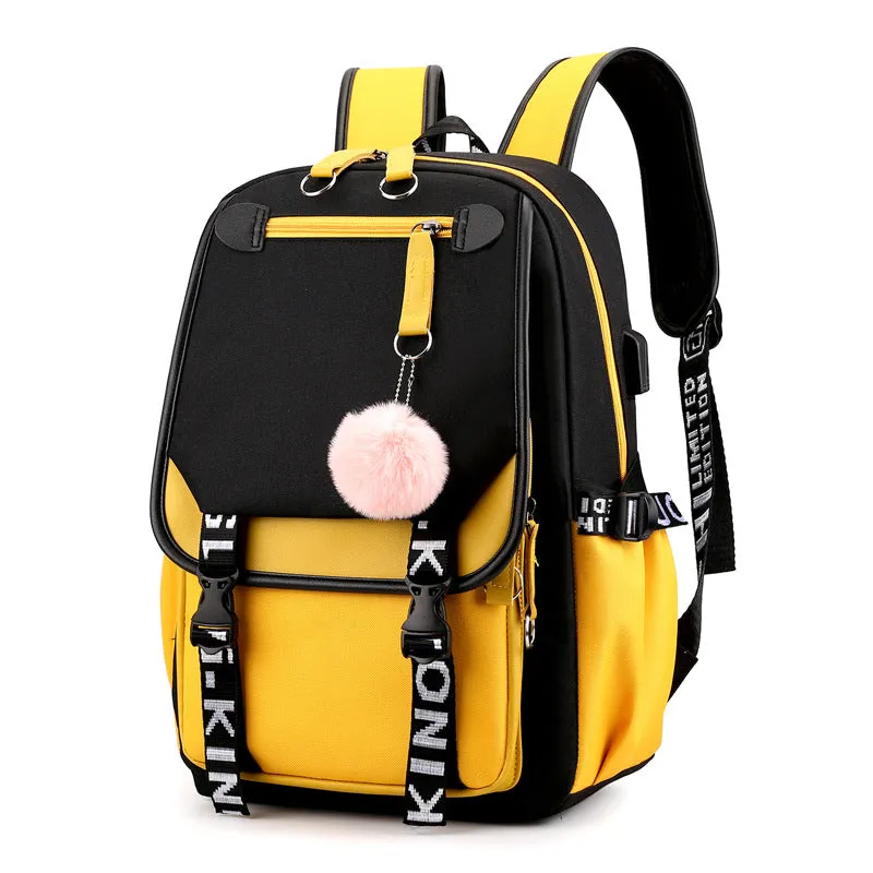 Men's Thermal Transfer Oxford Cloth Trendy Large Backpacks