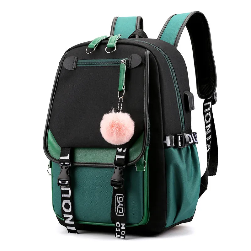 Men's Thermal Transfer Oxford Cloth Trendy Large Backpacks