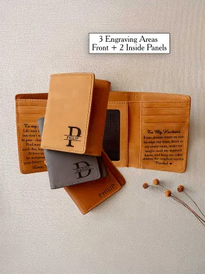 Men's Trifold Wallet - Custom Engraving