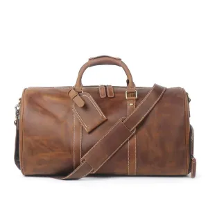 Men's Vintage Handmade Leather Duffle Sports Shoulder Bags