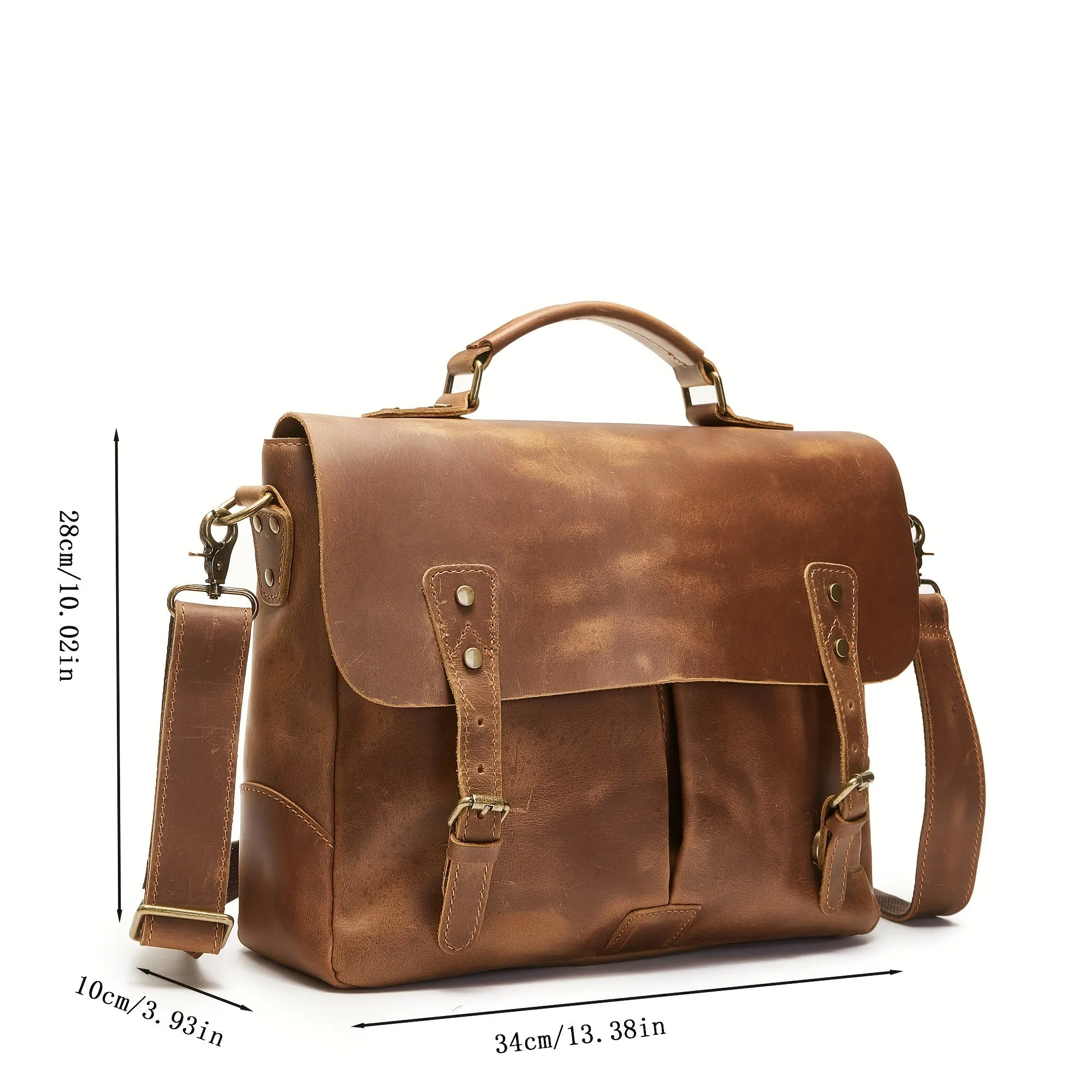 Men's Vintage Large Capacity Briefcase Travel Crossbody Bag