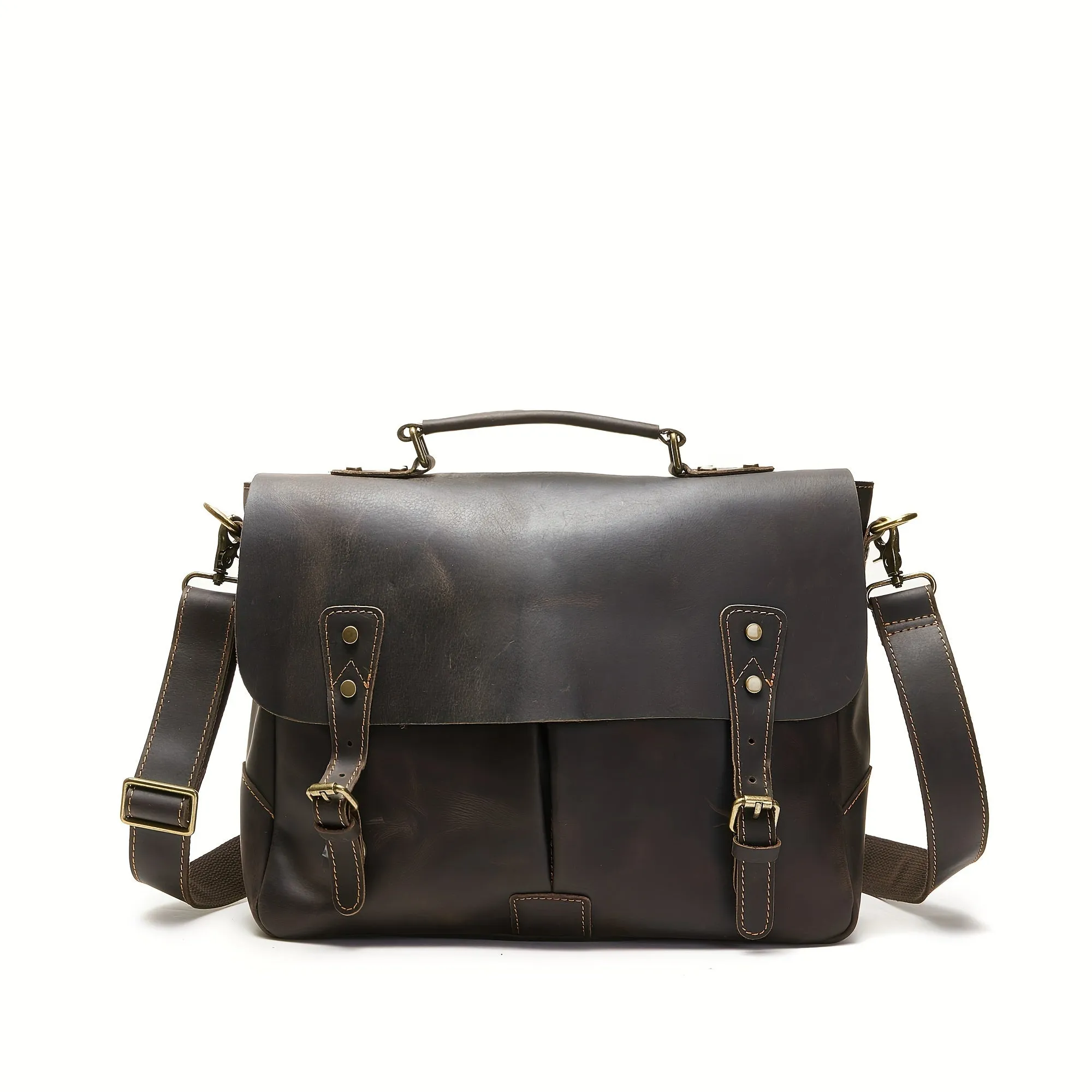 Men's Vintage Large Capacity Briefcase Travel Crossbody Bag