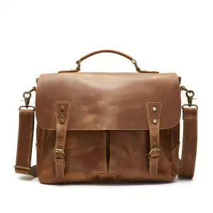 Men's Vintage Large Capacity Briefcase Travel Crossbody Bag