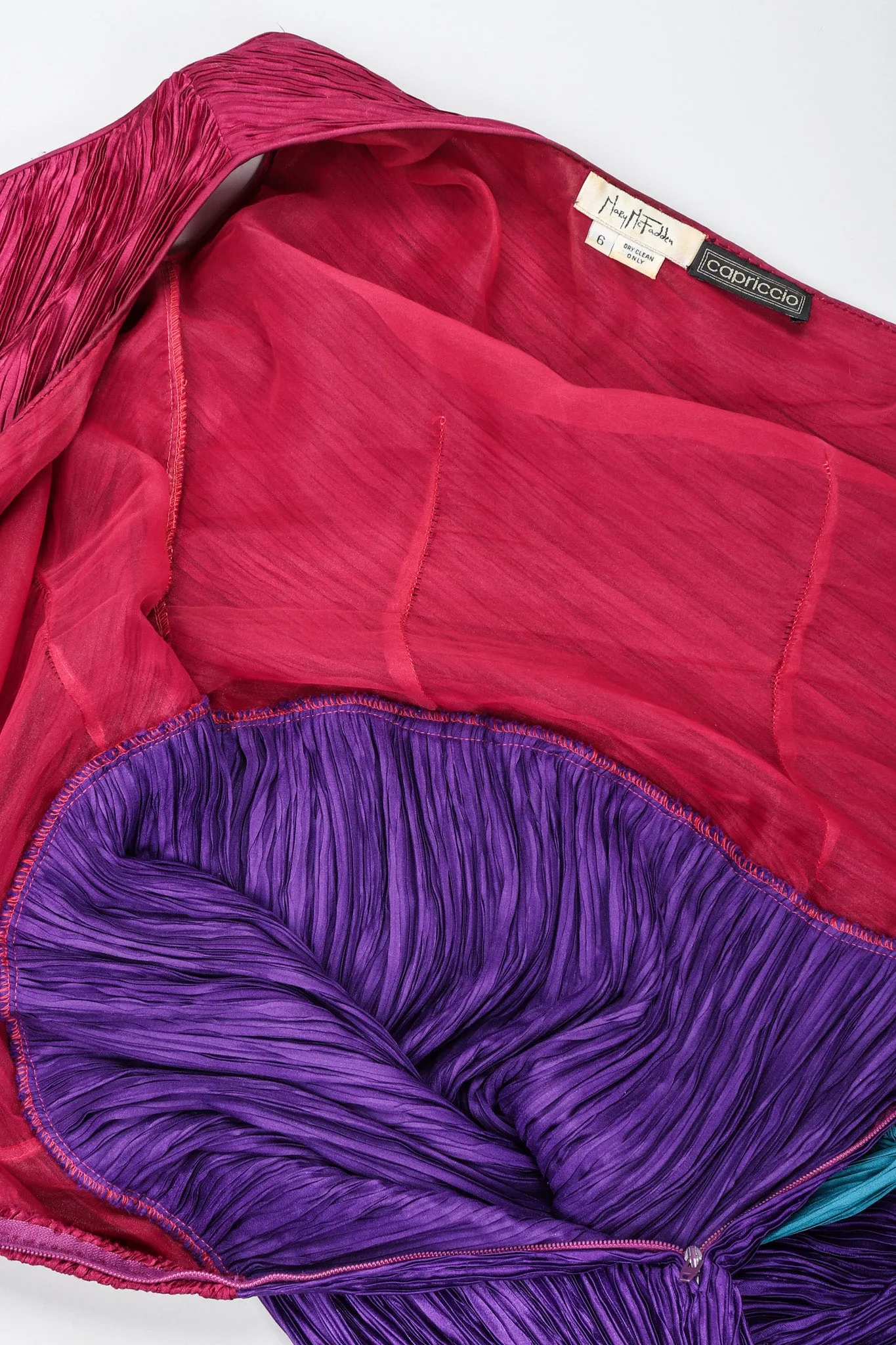 One-Shoulder Colorblock Gown