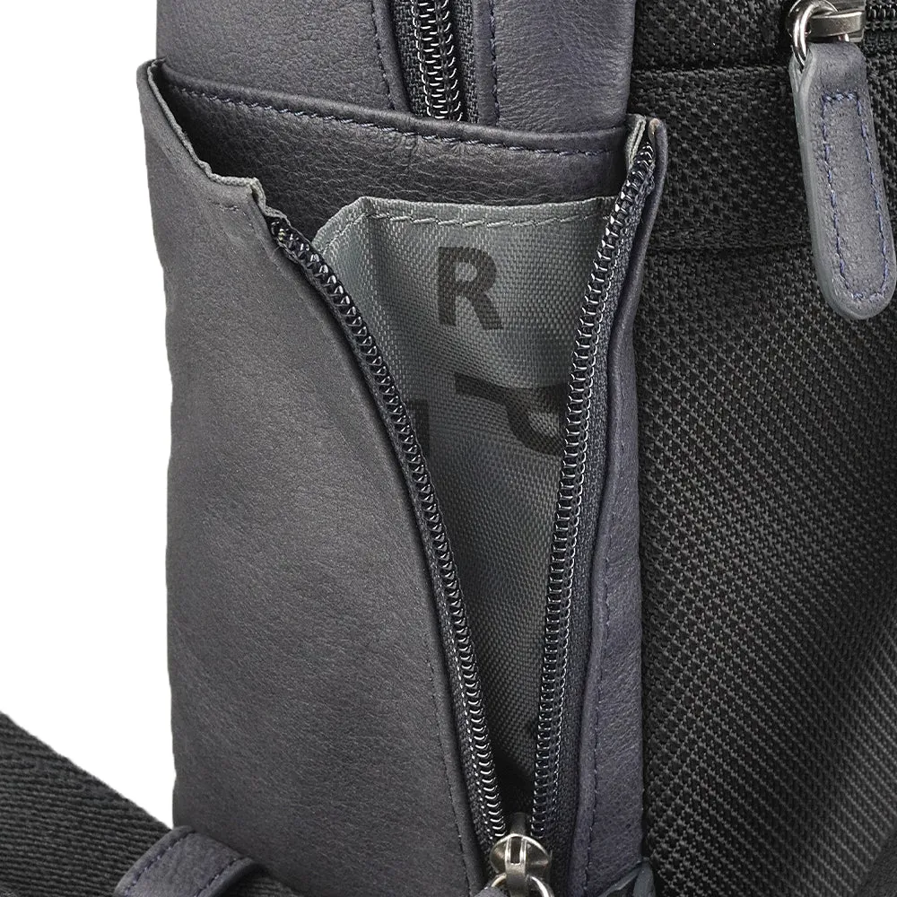 Picard Buffalo Men's Leather Crossbody Bag (Navy)
