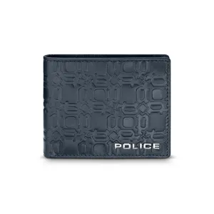 Police Dario Men's Navy Leather Wallet with Embossed Logo