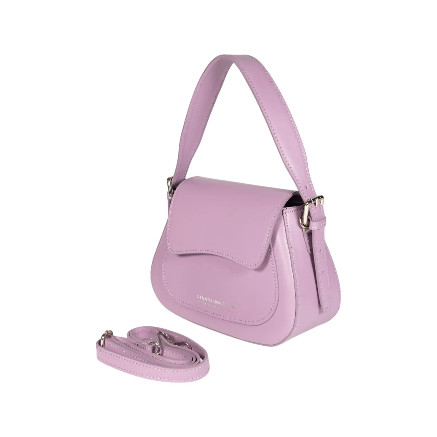 Renato Borzatta EMMA Leather Shoulder Bag Lilac Purple