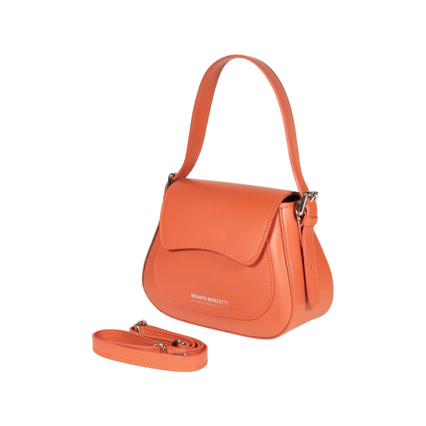 Renato Borzatta EMMA Shoulder Bag with Flap Paprika Orange