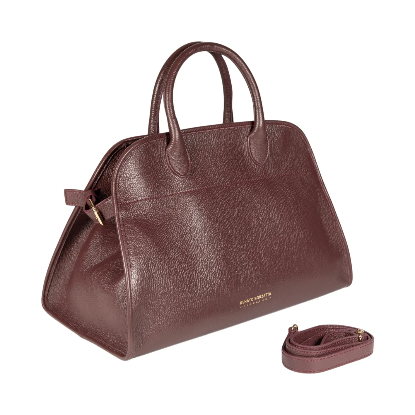 Renato Borzatta FRIDA Leather Satchel Handbag Brown