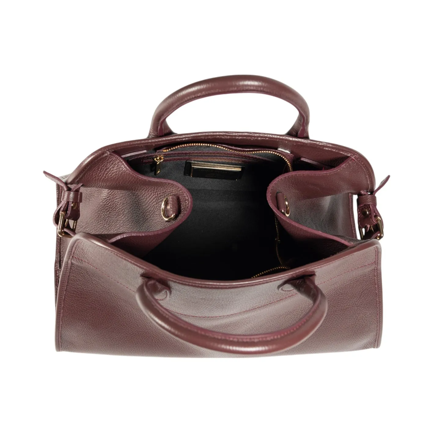 Renato Borzatta FRIDA Leather Satchel Handbag Brown