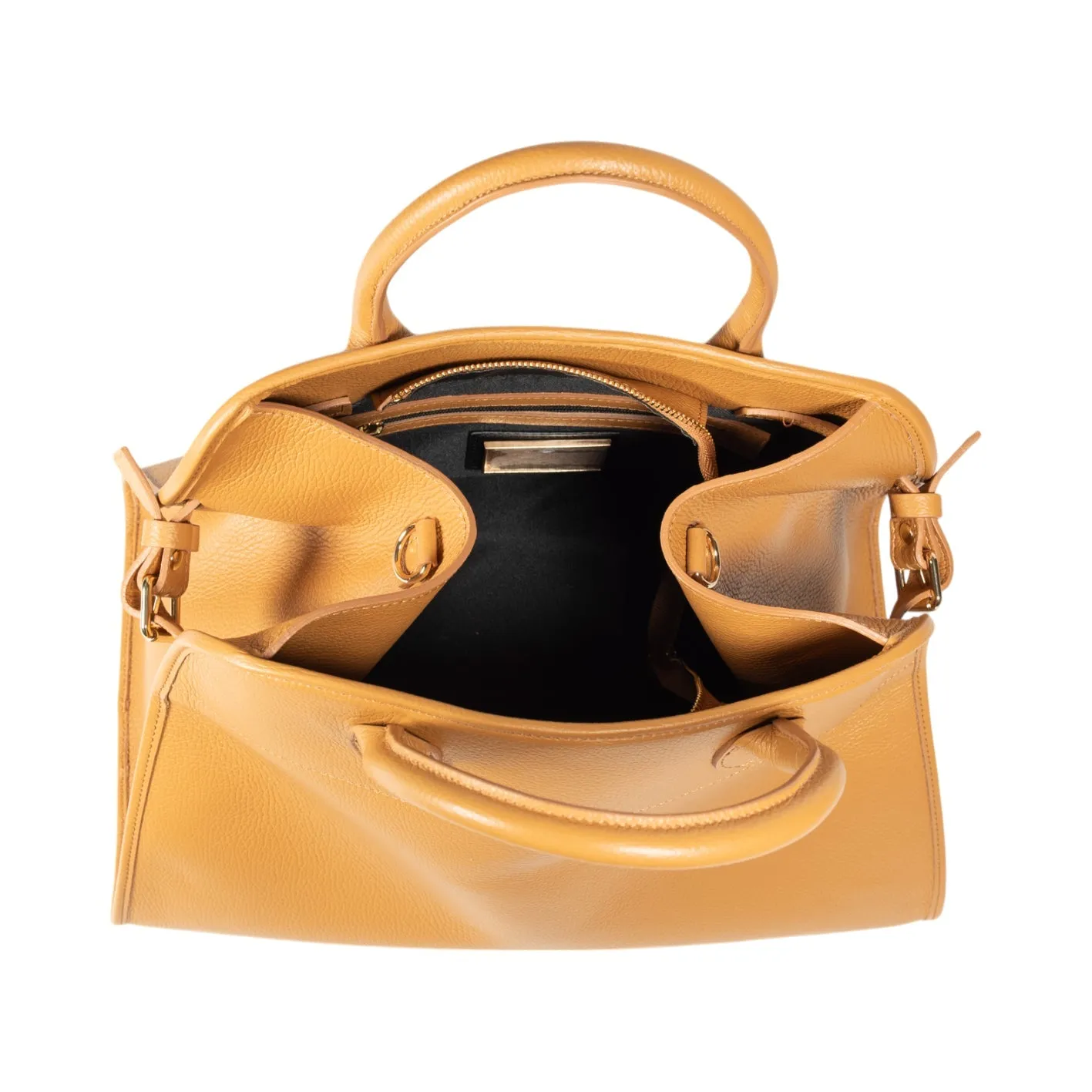 Renato Borzatta FRIDA leather satchel shoulder bag Tan