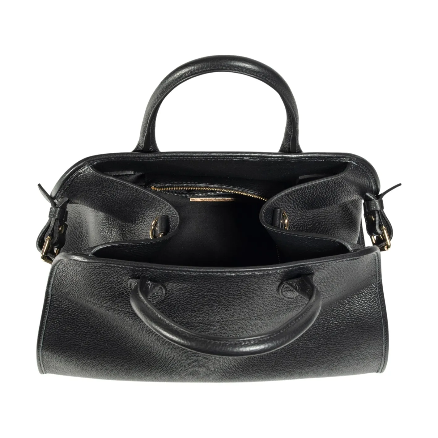 Renato Borzatta FRIDA Women's Leather Satchel Bag Black