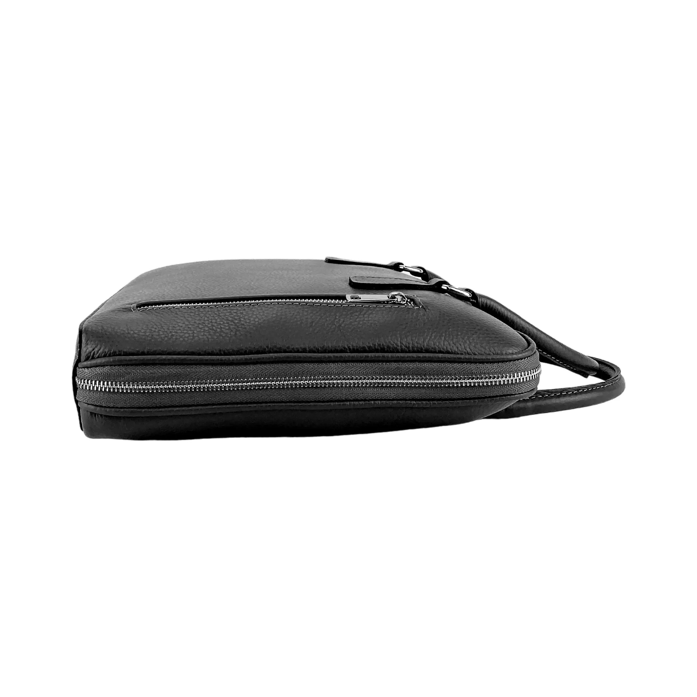 Renato Borzatta Leather Business Briefcase Black