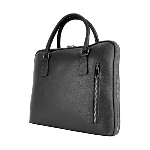 Renato Borzatta Leather Business Briefcase Black
