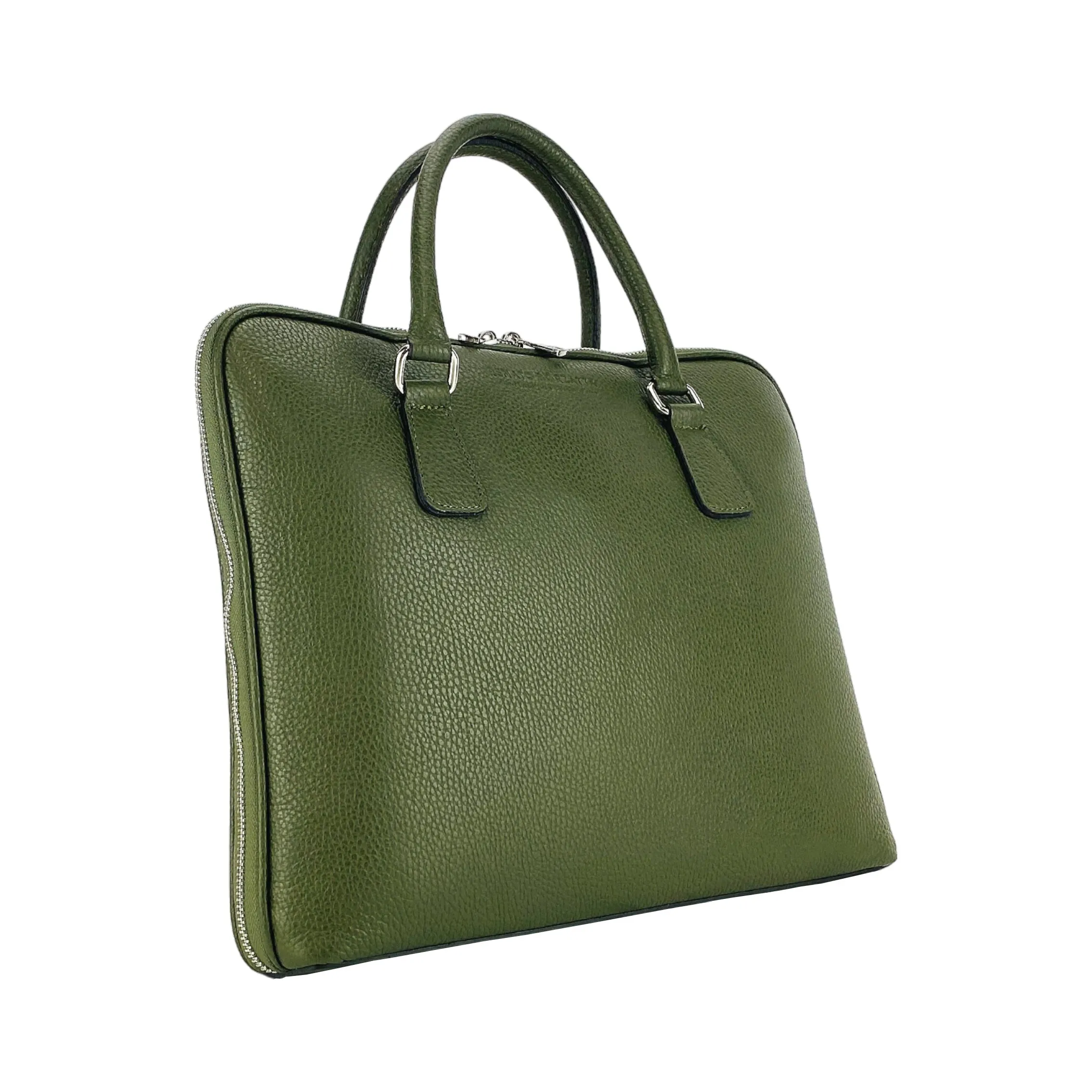 Renato Borzatta Leather Business Briefcase Green