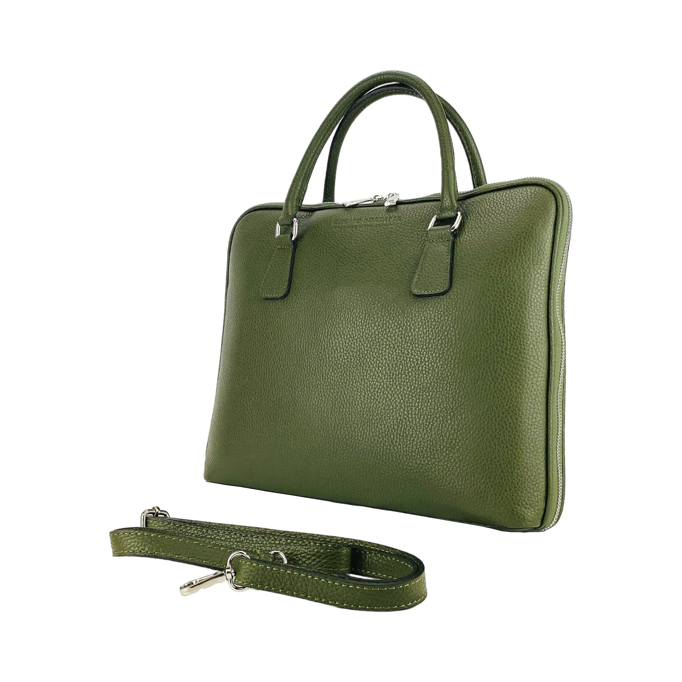 Renato Borzatta Leather Business Briefcase Green