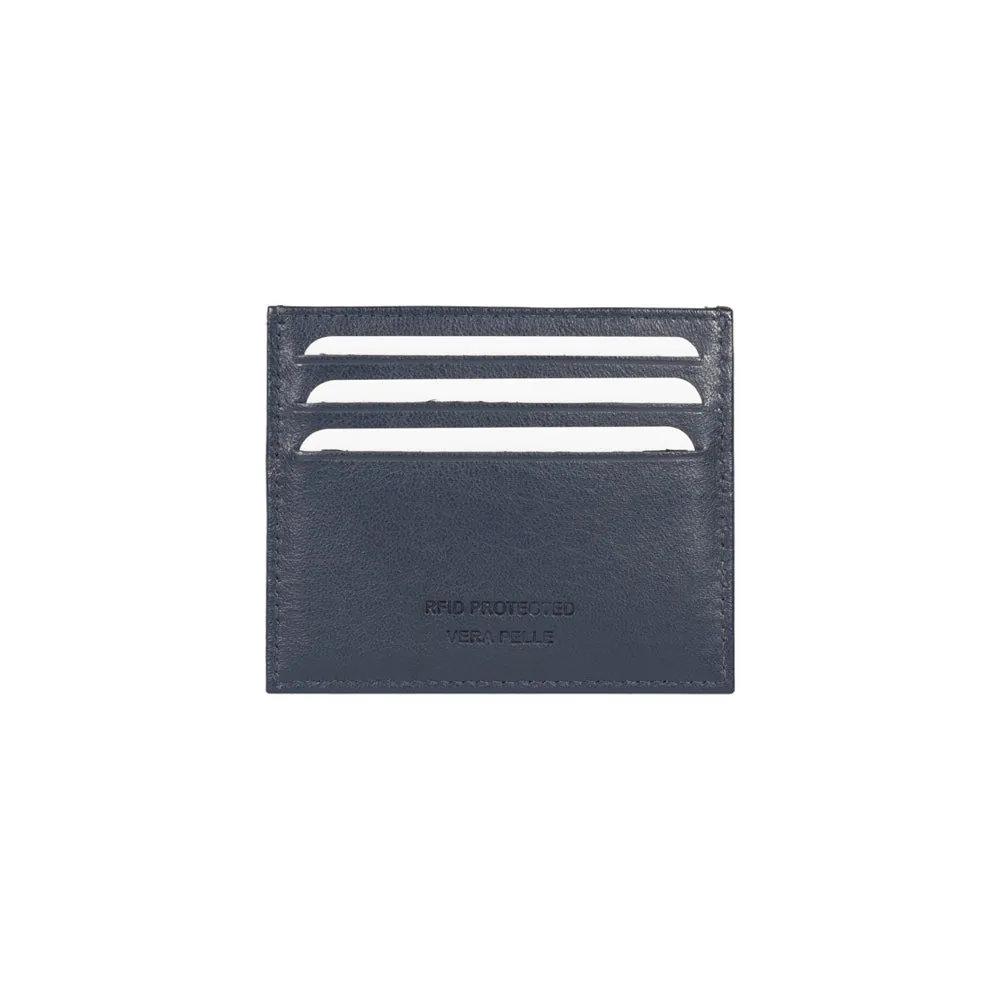 Renato Borzatta Leather Credit Card Holder Blue