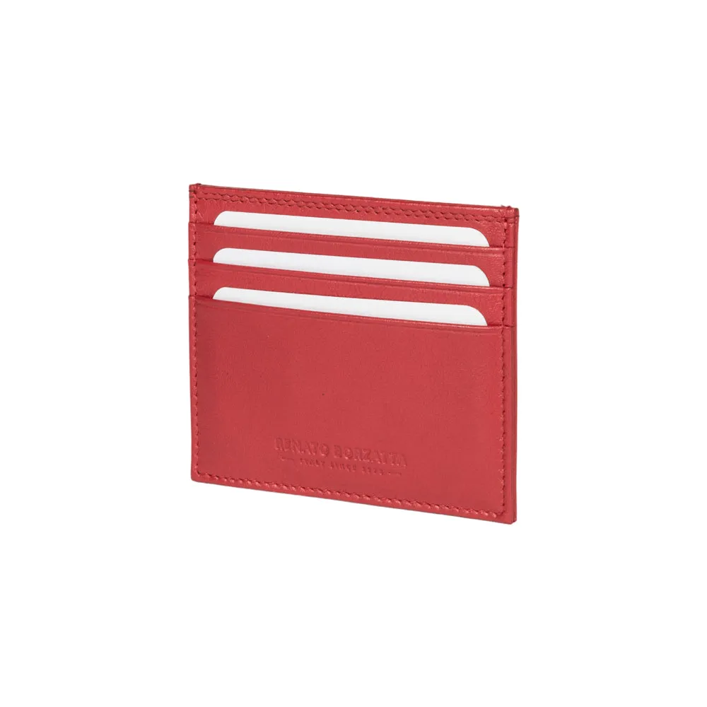 Renato Borzatta Leather Credit Card Holder Red