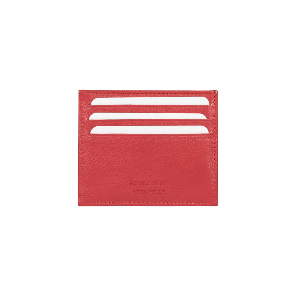 Renato Borzatta Leather Credit Card Holder Red