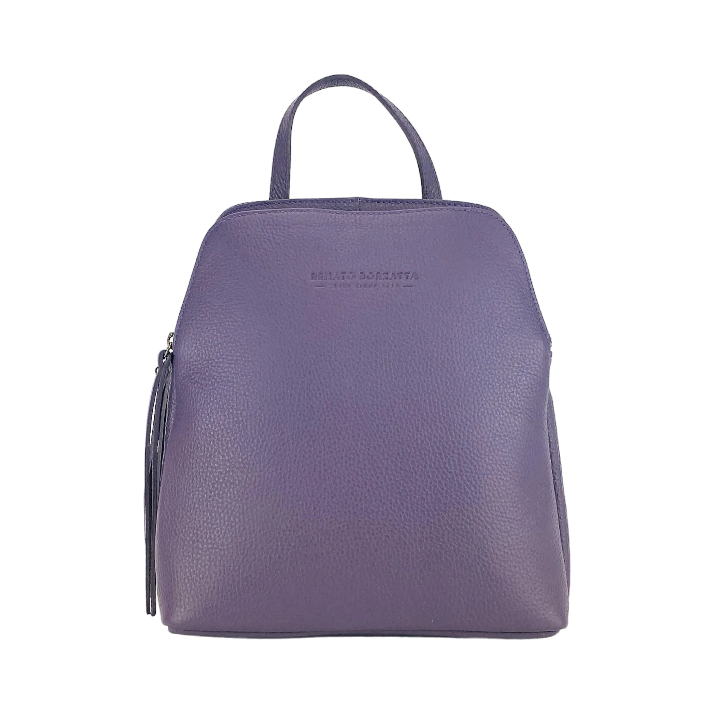 Renato Borzatta Leather Double Compartment Backpack Purple
