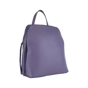 Renato Borzatta Leather Double Compartment Backpack Purple