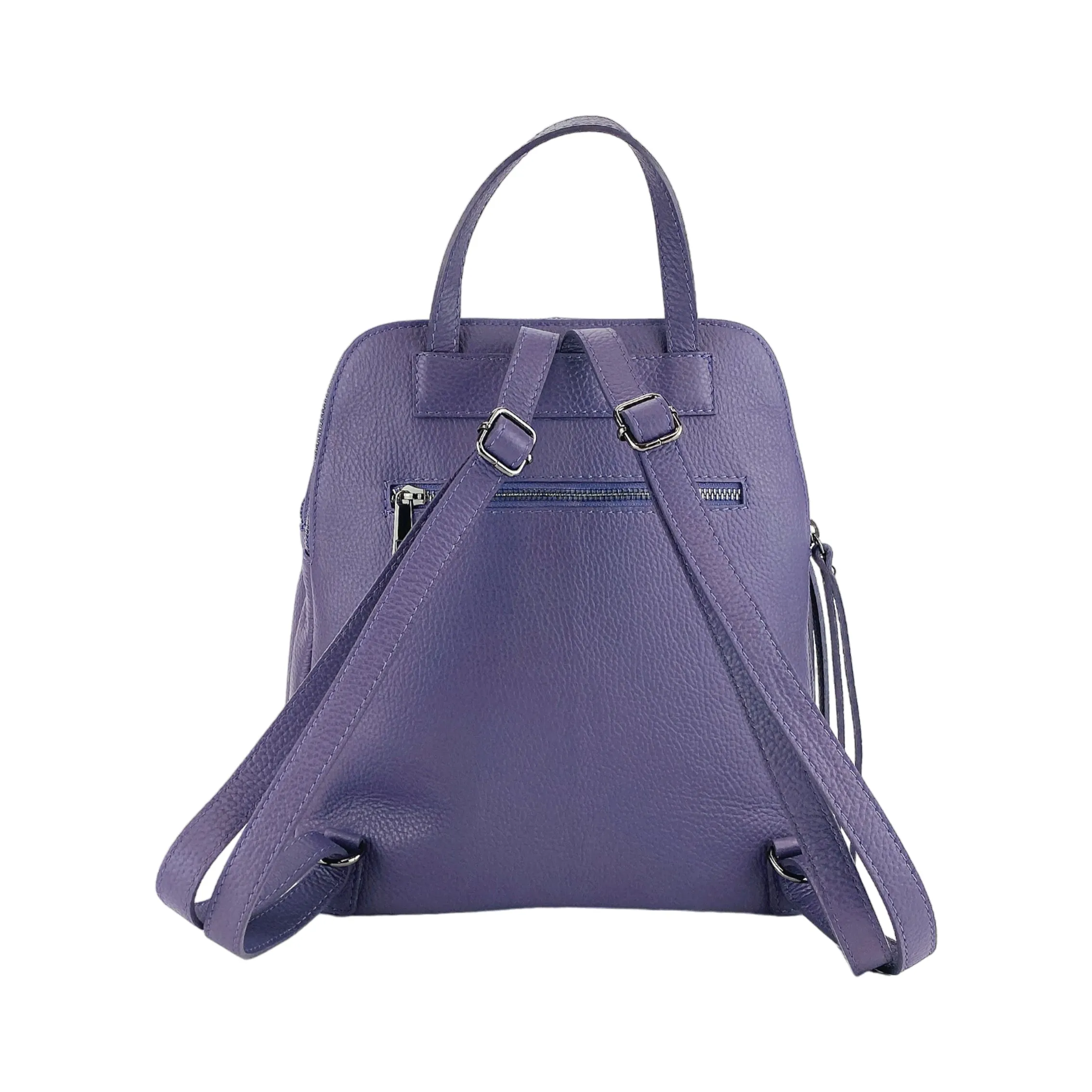 Renato Borzatta Leather Double Compartment Backpack Purple